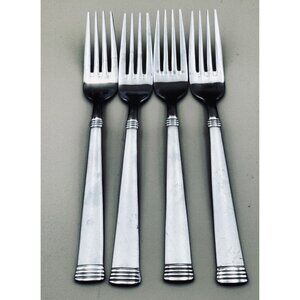 4 Wallace Stainless NAPOLI FROST Dinner Forks Flatware 18/10